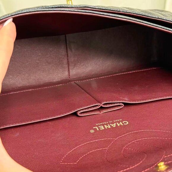 Chanel Black Caviar Jumbo Classic Flap Shoulder Bag with Gold Chain Strap - Picture 9 of 9